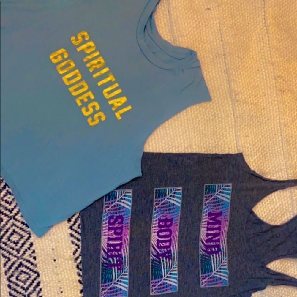 two yoga tanks size small y2k